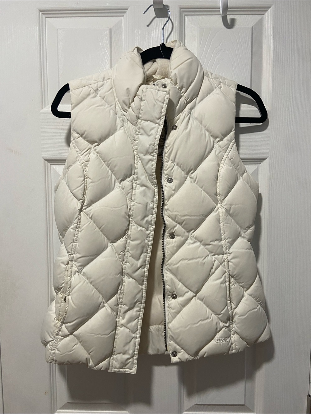 Eddie Bauer Cream Quilted Puffer Vest